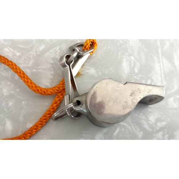 Vintage 1950s Rawlings Acme Whistle Thunder Police Yellow Corded Rope Original - Picture 7 of 8